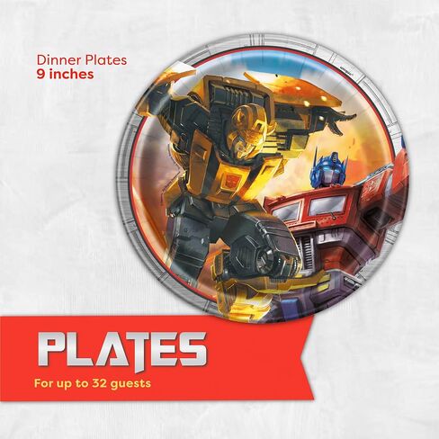 Transformers Plates and Napkins for 32 | Officially Licensed Transformers Birthday Decorations for Party in Kuwait
