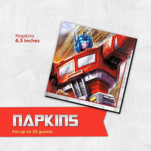 Transformers Plates and Napkins for 32 | Officially Licensed Transformers Birthday Decorations for Party in Kuwait