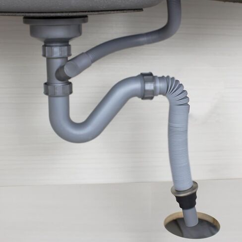 Talea PP Material Single Sink Flexible Drain Pipe Kit With Overflow For Kitchen Sink GN025C004 in Kuwait
