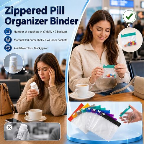 14Pcs Self Sealing Zipper Medicine Bags, 2026 Reusable Pill Pouch Bags Travel Plastic Bags with Slide Lock for Storage, Water-Resistant Pill Pouch Set for Medicine Vitamins Small Daily Items Storage in Kuwait
