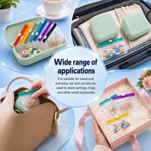 14Pcs Self Sealing Zipper Medicine Bags, 2026 Reusable Pill Pouch Bags Travel Plastic Bags with Slide Lock for Storage, Water-Resistant Pill Pouch Set for Medicine Vitamins Small Daily Items Storage in Kuwait