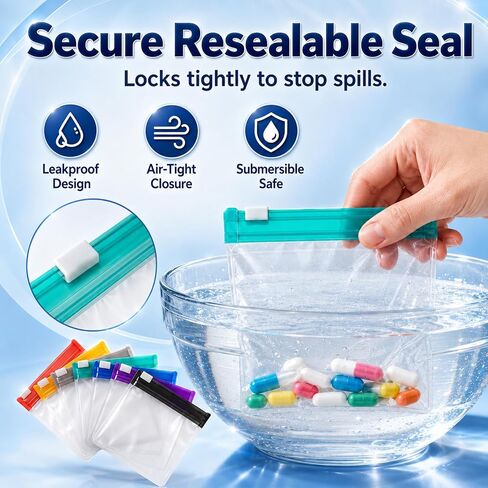 14Pcs Self Sealing Zipper Medicine Bags, 2026 Reusable Pill Pouch Bags Travel Plastic Bags with Slide Lock for Storage, Water-Resistant Pill Pouch Set for Medicine Vitamins Small Daily Items Storage in Kuwait