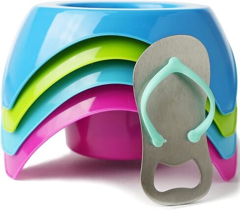 Sand Beach Cup Holders with Stainless Steel Bottle Opener. Portable Sand Coaster | 4 Pack in Kuwait