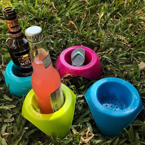 Sand Beach Cup Holders with Stainless Steel Bottle Opener. Portable Sand Coaster | 4 Pack in Kuwait