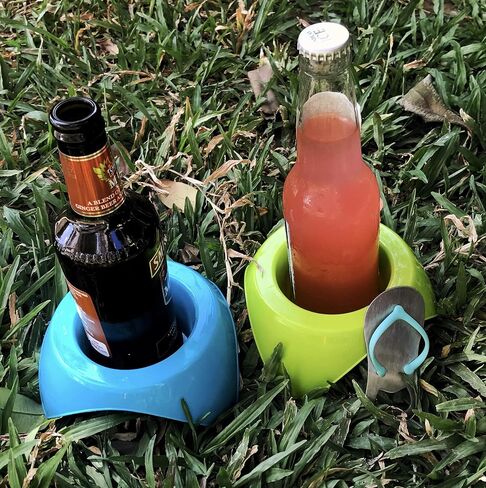 Sand Beach Cup Holders with Stainless Steel Bottle Opener. Portable Sand Coaster | 4 Pack in Kuwait