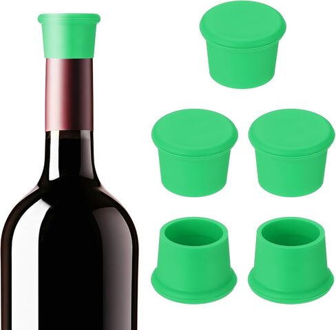 PATIKIL Silicone Wine Stoppers, 6 Pcs Reusable Bottle Cover Wine Corks Bottle Caps Wine Saver Seal Keep Fresh for Beer Beverage Drink, Black in Kuwait