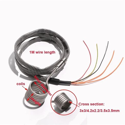 1 قطعة 300 واط-500 واط 15x25-40 مللي متر دوامة لفائف الفرقة سخان عداء فوهة 110 فولت/220 فولت مع K الحرارية 3x3 مللي متر القسم (220V_IDXH 15X50 مللي متر 500 واط) in Kuwait