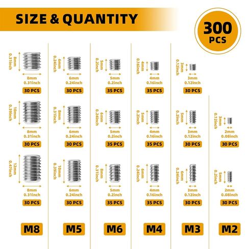 540PCS Stainless Steel Set Screw Assortment Kit, Allen Hex Socket Grub Screws Set,M2 M3 M4 M5 M6 M8 Set Screws with Allen Wrench for Door Handles, Locks, Electronics, Bathroom Fixtures & DIY Projects in Kuwait