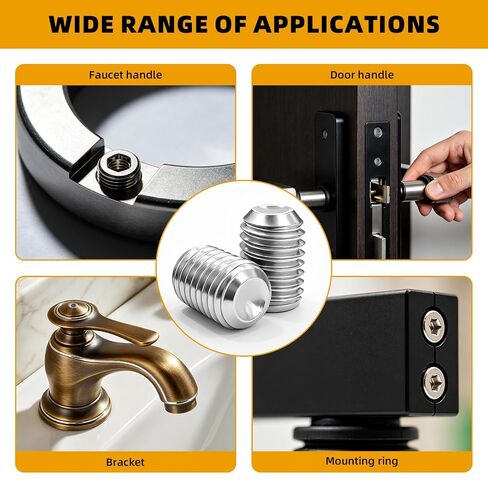 540PCS Stainless Steel Set Screw Assortment Kit, Allen Hex Socket Grub Screws Set,M2 M3 M4 M5 M6 M8 Set Screws with Allen Wrench for Door Handles, Locks, Electronics, Bathroom Fixtures & DIY Projects in Kuwait