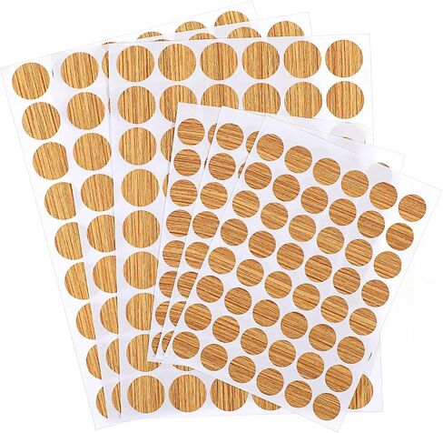 Ymapinc 306 Pcs Screw Hole Covers, Wood Grain Self-Adhesive Furniture Stickers, 2 Sizes for Cabinet Shelf in Kuwait