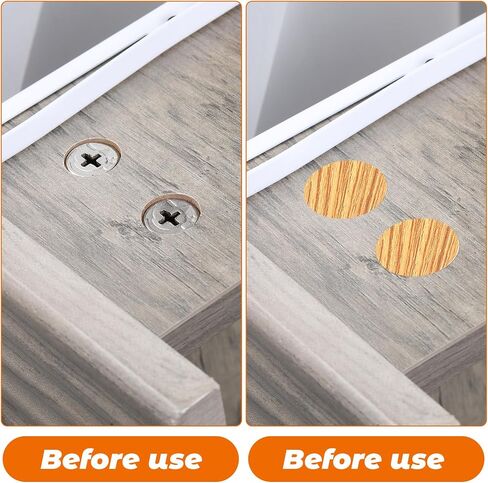 Ymapinc 306 Pcs Screw Hole Covers, Wood Grain Self-Adhesive Furniture Stickers, 2 Sizes for Cabinet Shelf in Kuwait