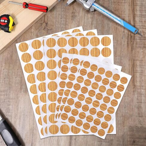 Ymapinc 306 Pcs Screw Hole Covers, Wood Grain Self-Adhesive Furniture Stickers, 2 Sizes for Cabinet Shelf in Kuwait