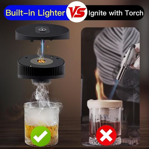 2026 Upgrade Electric Whiskey Smoker Kit with 8 Wood Chip for Men, Whiskey Smoker Built-in Lighter, Old Fashioned Smoker Kit Gift for Dad,Husband,Boyfriend (No Butane Needed) in Kuwait