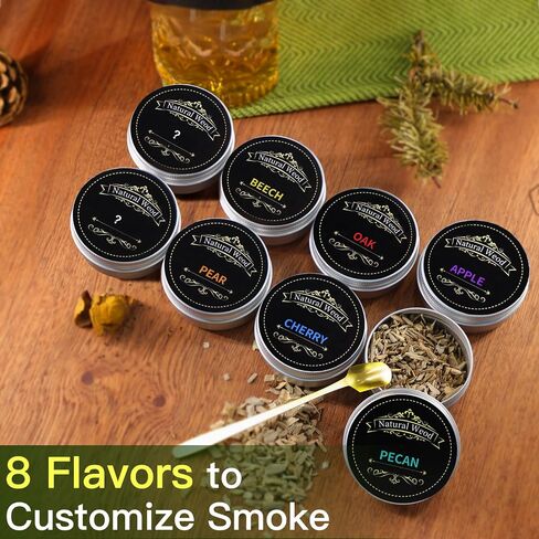 2026 Upgrade Electric Whiskey Smoker Kit with 8 Wood Chip for Men, Whiskey Smoker Built-in Lighter, Old Fashioned Smoker Kit Gift for Dad,Husband,Boyfriend (No Butane Needed) in Kuwait