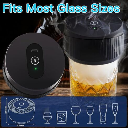 2026 Upgrade Electric Whiskey Smoker Kit with 8 Wood Chip for Men, Whiskey Smoker Built-in Lighter, Old Fashioned Smoker Kit Gift for Dad,Husband,Boyfriend (No Butane Needed) in Kuwait