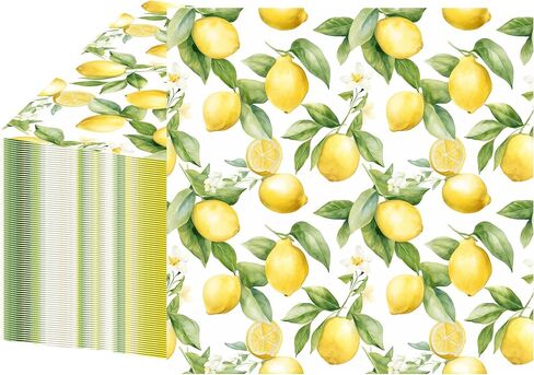 peony man 50 PCS Lemon Cocktail Napkins Yellow Citrus Paper Napkin 3-Ply Summer Fruit Disposable Napkins Lemon Dinner Hand Towels for Kitchen Bathroom Summer Beverage Party Supplies in Kuwait