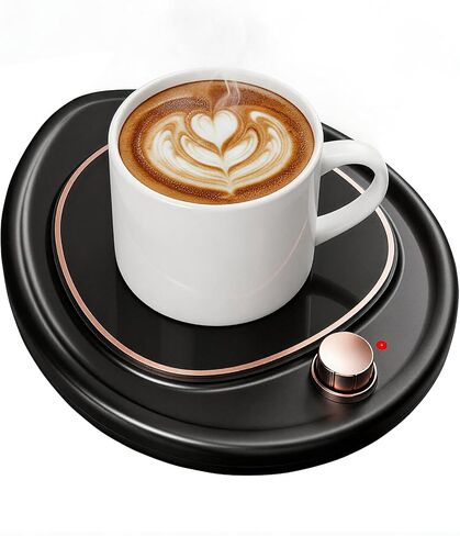 Coffee Mug Warmer - Large Candle Warmer Plate, 2-Temp Setting (131℉ & 113℉) & Fast Heating, Elegant Desk Warmer for Coffee/Tea/Milk/Candle, Ideal Office Home Gift (Black) in Saudi Arabia