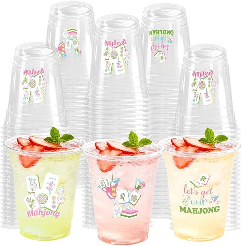 100 Pcs Wildflower Clear Cups 12 oz Plastic Flowers Disposable Drinking Cups Bulk for Spring Groovy Party Floral Baby Shower Birthday Supplies in Kuwait