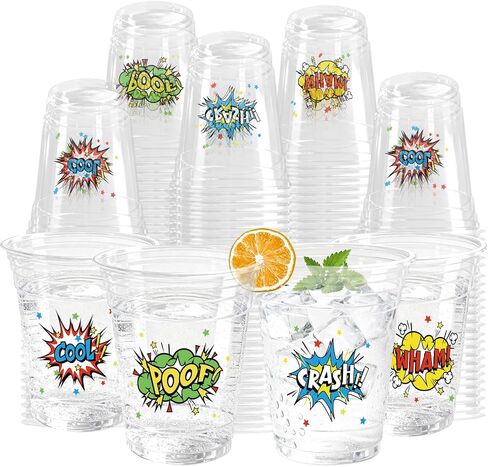100 Pcs Wildflower Clear Cups 12 oz Plastic Flowers Disposable Drinking Cups Bulk for Spring Groovy Party Floral Baby Shower Birthday Supplies in Kuwait