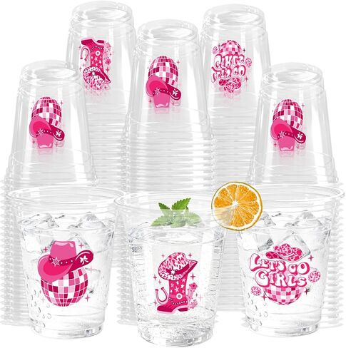 100 Pcs Wildflower Clear Cups 12 oz Plastic Flowers Disposable Drinking Cups Bulk for Spring Groovy Party Floral Baby Shower Birthday Supplies in Kuwait