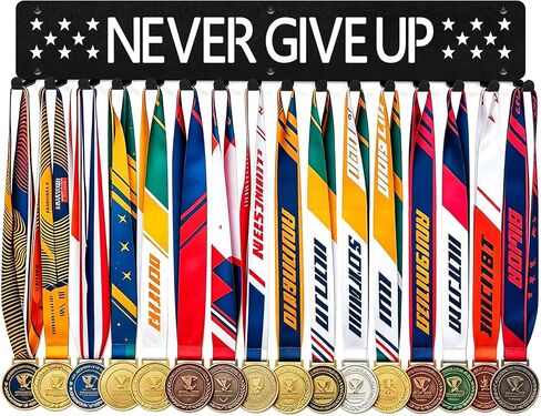 Medal Hanger Display with Shelf, Trophy and Medal Display Shelf, Sports Medal Plaques Hanger Display for Running, Gymnastics, Soccer, Race Medals, Wall Shelf with Hooks in Kuwait