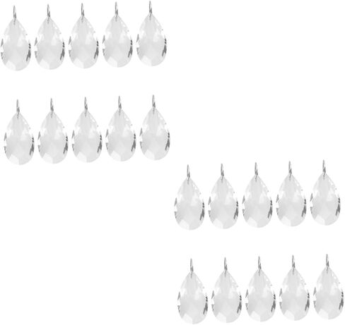 PRETYZOOM 10PCS Crystal Hanging Pendants for DIY Chandelier Decor Crystal Lamp Accessories for Home and Wedding Decoration in Kuwait