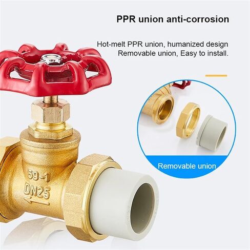 Brass Gate Valve Hot Melt Double Union PPR20/25/32/40/50/63 Tap Water Pipe Switch(PPR40) in Kuwait