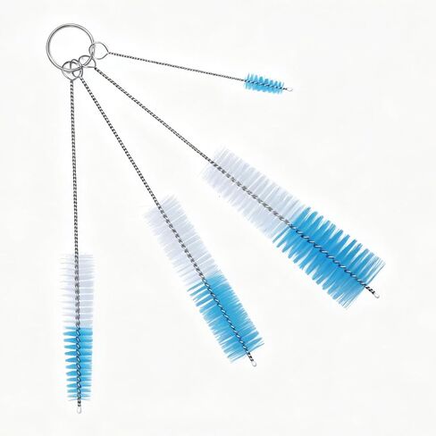 Bottle Brush Set, 4 Extra Long Straw Cleaner Brushes | 4 extra-long nylon brushes with stainless steel handles for straws, bottles, tumblers, sippy cups and narrow tubes. in Kuwait