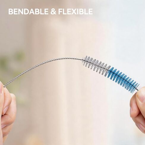 Bottle Brush Set, 4 Extra Long Straw Cleaner Brushes | 4 extra-long nylon brushes with stainless steel handles for straws, bottles, tumblers, sippy cups and narrow tubes. in Kuwait