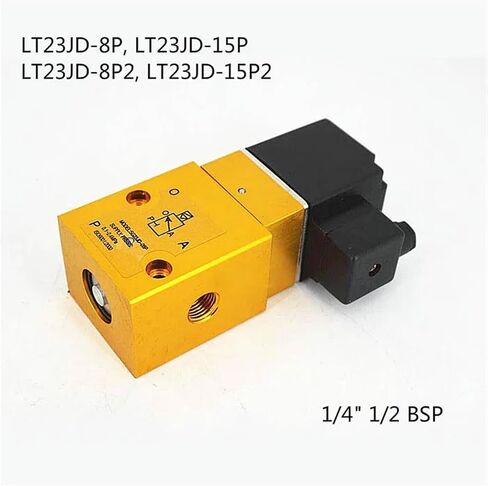 1pcs 24bar Pneumatic Solenoid Valve 1/4" 1/2 BSP 24V DC AC220V 3 Way 2 Position 23JD-8/15/P2 Blow Molding Machine Valve(24v,LT23JD-15P2) in Kuwait