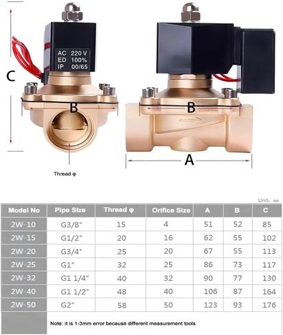 1" Brass Non-Hot Normally Closed Solenoid Valve 220V 12V 24V Solenoid Valve For Long-time Working(AC220) in Kuwait