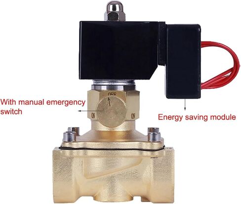 Electric Solenoid Valve with Manual Switch Female Thread Water Proof Brass Solenoid Valves 220V 24V(Dn40,ORDINARY-220VAC) in Kuwait