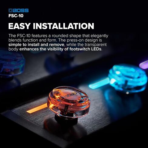 BOSS FSC-10 | Footswitch Covers | Pack of 10 | Transparent & Robust Design | Enhances LED Visibility | Easy Installation & Removal | Compatible with Selected BOSS Multi Effects in Kuwait