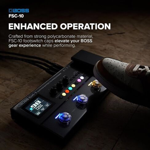 BOSS FSC-10 | Footswitch Covers | Pack of 10 | Transparent & Robust Design | Enhances LED Visibility | Easy Installation & Removal | Compatible with Selected BOSS Multi Effects in Kuwait
