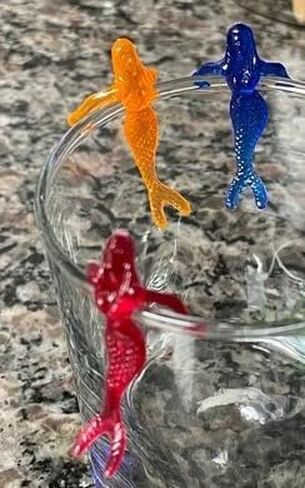 Plastic Cocktail Drink Mermaids (72) - Tiki Bar Mermaid Markers in Kuwait