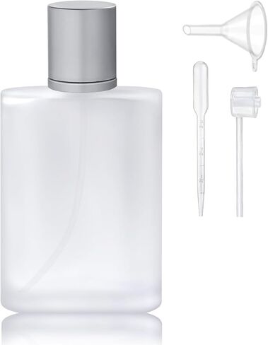 50ml/1.7 Oz Glass Spray Bottle Perfume Atomizer,Glass Perfume Travel Refillable Spray Bottle Empty with 3 Kinds of Dispenser (Clear 2) in Kuwait
