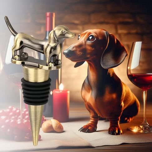 Dachshund Wine Bottle Stopper for Wine Champagne, Dachshund Gifts Wine Gifts for Men Dad Women Sausage Dog Lovers, Birthday Gifts, Father Day Gifts, Christmas Gifts, Bronze in Kuwait