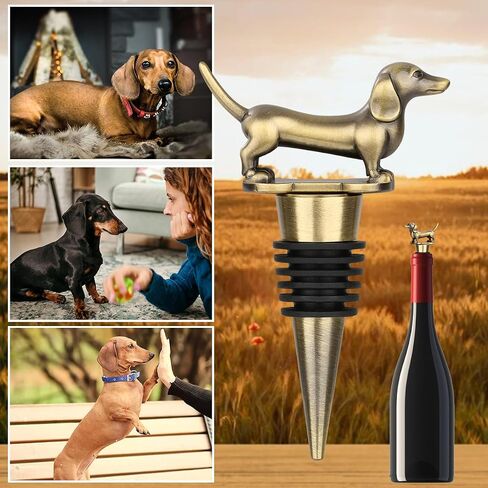 Dachshund Wine Bottle Stopper for Wine Champagne, Dachshund Gifts Wine Gifts for Men Dad Women Sausage Dog Lovers, Birthday Gifts, Father Day Gifts, Christmas Gifts, Bronze in Kuwait