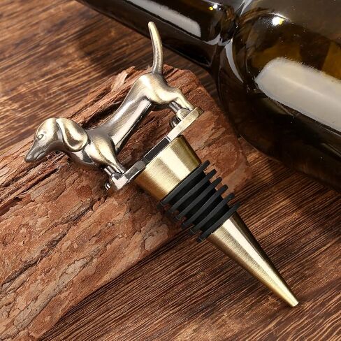 Dachshund Wine Bottle Stopper for Wine Champagne, Dachshund Gifts Wine Gifts for Men Dad Women Sausage Dog Lovers, Birthday Gifts, Father Day Gifts, Christmas Gifts, Bronze in Kuwait