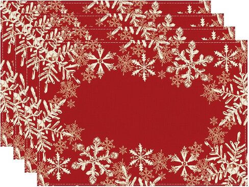 XCHI Red Snowflakes Winter Christmas Xmas Table Runner Table Decoration for Home Kitchen Dining Holiday Decor 13x72 Inch in Kuwait