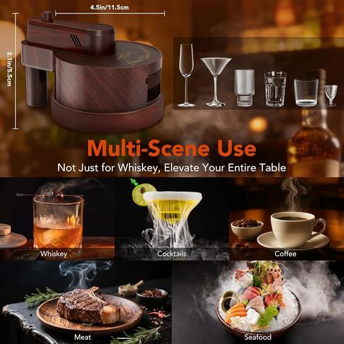 TBTeek Whiskey Smoker Kit with Built-in Torch, Old Fashioned Cocktail Smoker Infuser for Drinks, Premium Bourbon Gifts for Men Dad Husband, Includes 6 Wood Chips, 2 Filters, Brush & Clip (No Butane) in Kuwait