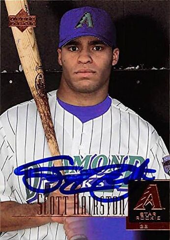 191124 Arizona Diamondbacks Ft 2001 Upper Deck Star Rookie رقم 33 بطاقة بيسبول سكوت هيرستون موقعة in Kuwait
