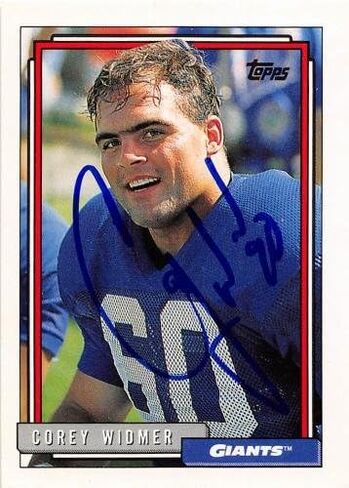 Autograph 125401 New York Giants 1992 Topps No. 708 Corey Widmer Autographed Baseball Card in Kuwait
