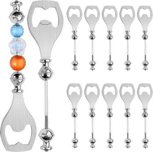 12 Pcs Beadable Beer Opener, Reusable Bottle Opener Bulk Decorative Beaded Bottle Opener Beadable Items for DIY Crafts Bar Party Favor Gifts in Kuwait