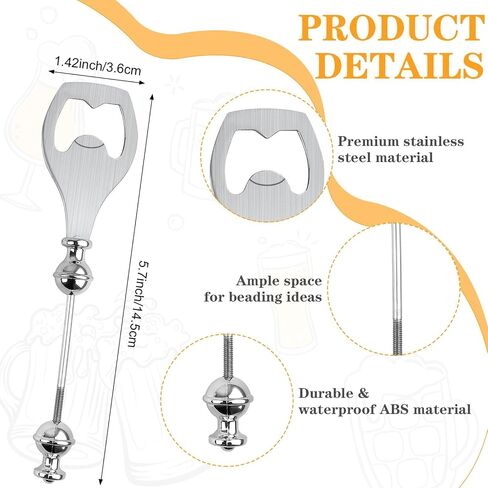 12 Pcs Beadable Beer Opener, Reusable Bottle Opener Bulk Decorative Beaded Bottle Opener Beadable Items for DIY Crafts Bar Party Favor Gifts in Kuwait