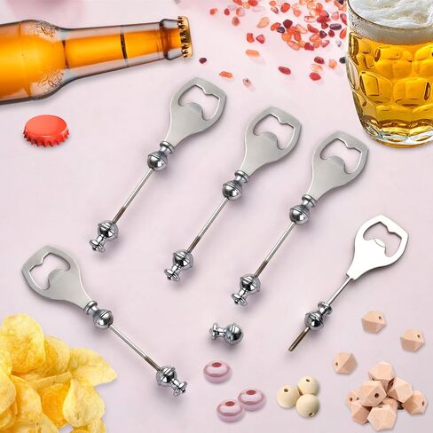 12 Pcs Beadable Beer Opener, Reusable Bottle Opener Bulk Decorative Beaded Bottle Opener Beadable Items for DIY Crafts Bar Party Favor Gifts in Kuwait