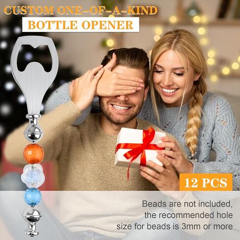 12 Pcs Beadable Beer Opener, Reusable Bottle Opener Bulk Decorative Beaded Bottle Opener Beadable Items for DIY Crafts Bar Party Favor Gifts in Kuwait