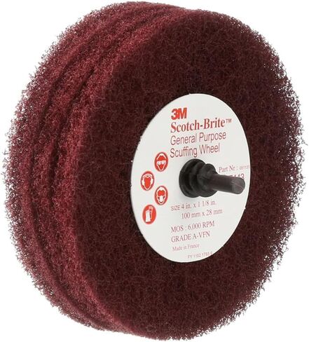 3M Scotch-Brite 67430 CF-D4 Series عجلة جرجر للأغراض العامة، 4 بوصة، درجة جيدة جدًا، أكسيد الألومنيوم in Kuwait