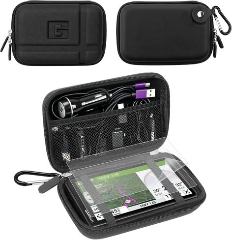 حقيبة حمل + 2 واقي شاشة غير لامع متوافق مع Garmin Zumo XT3 مقاس 6 بوصة / XT2، واقيات مضادة للوهج مع حافظة EVA، مجموعة حماية شاملة متينة مقاومة للصدمات in Kuwait