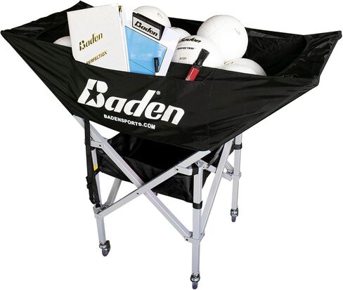 Baden CBC-200C Perfection Hammock Volleyball Cart | Durable Aluminum & Nylon Design for Easy Storage and Transport | Holds 30+ Volleyballs | Gunmetal Grey in Kuwait
